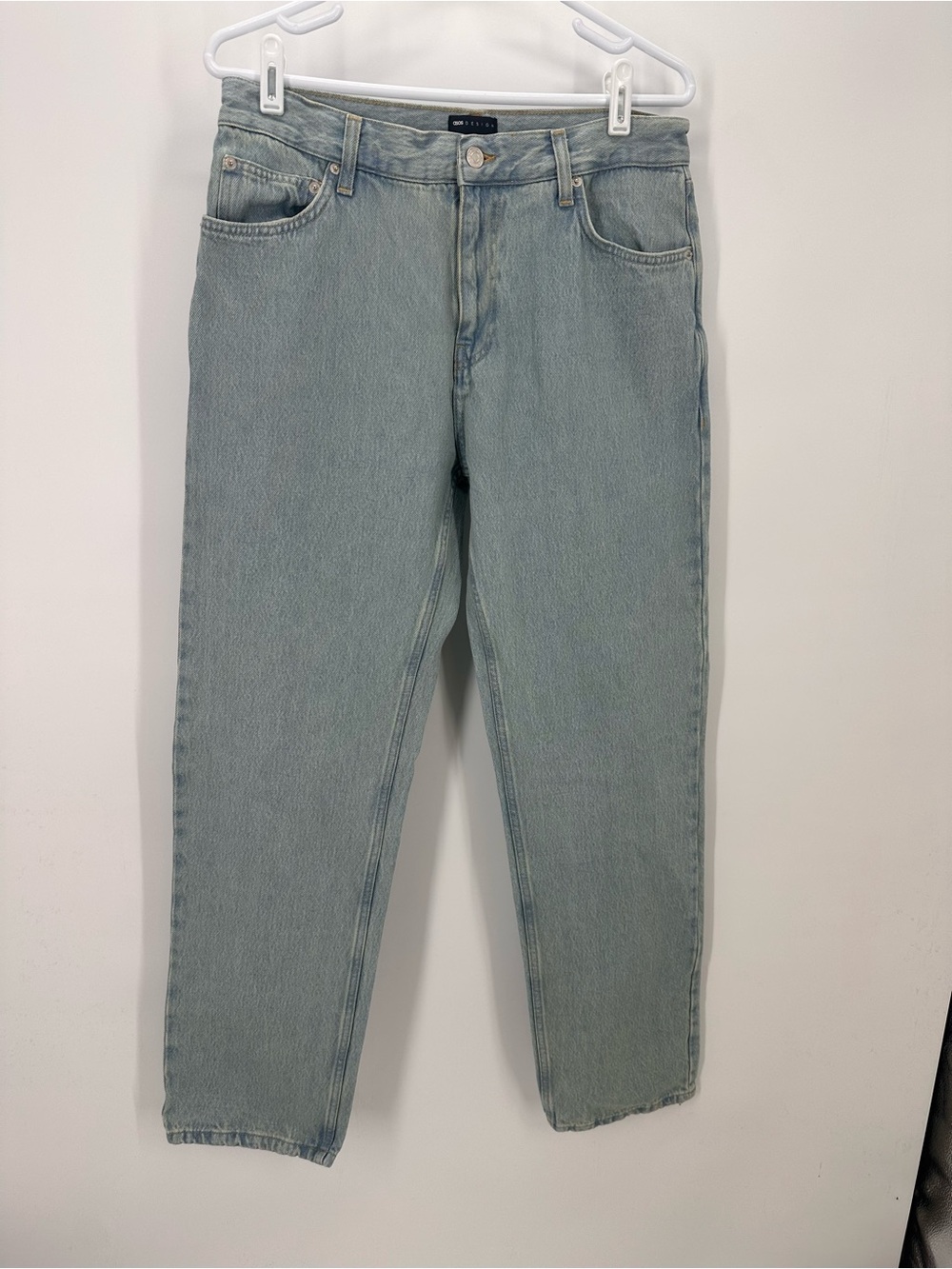 ASOS Design Light Wash Denim Tapered Straight Leg Cut Jeans